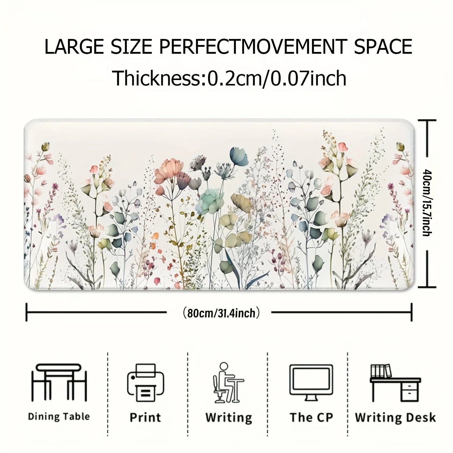 Floral Large mousepad Extended desk