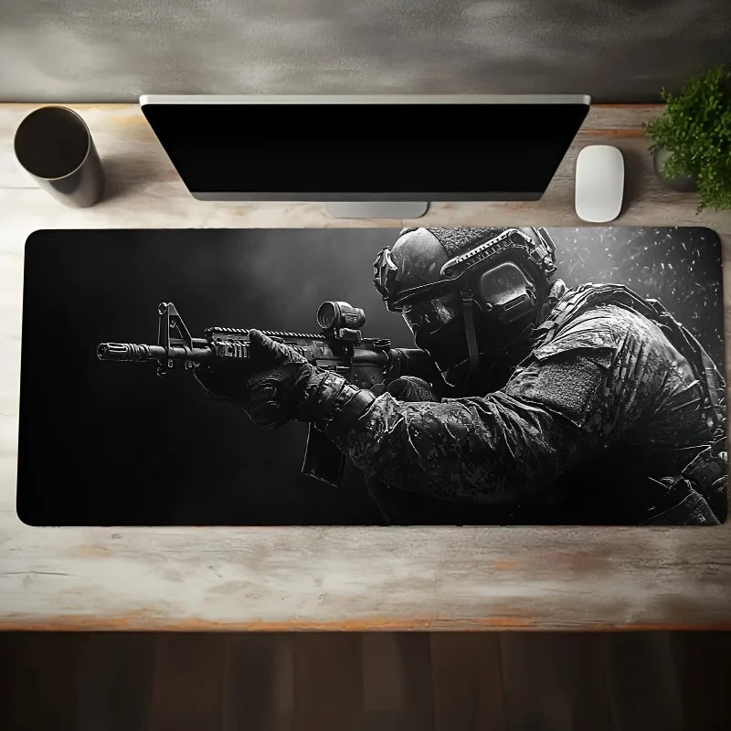 Large Mouse Pad Tactical Soldier Design Non-Slip