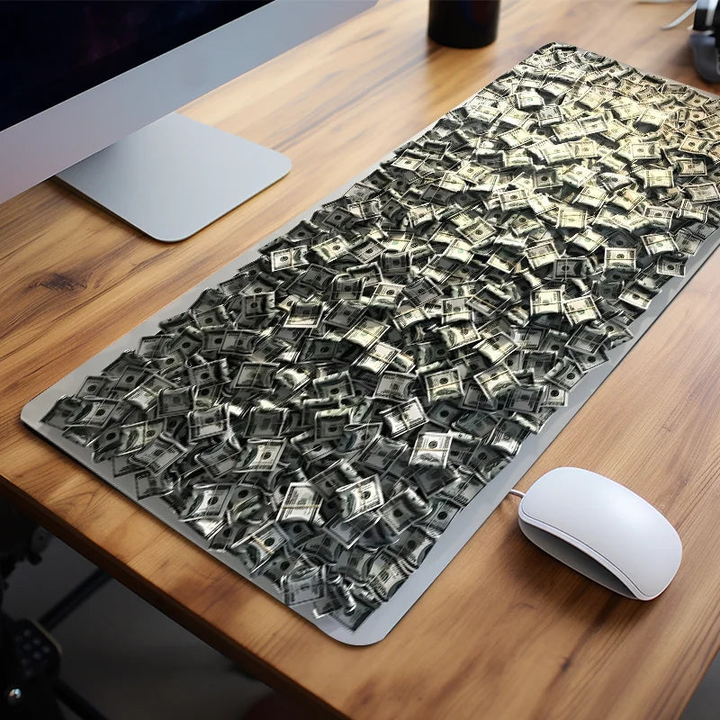 Luxurious Money Themed Mouse Pad HD Desk Mat for Home Office Non-Slip Rubber Base Perfect for Friends Teens Girlfriend Boyfriend