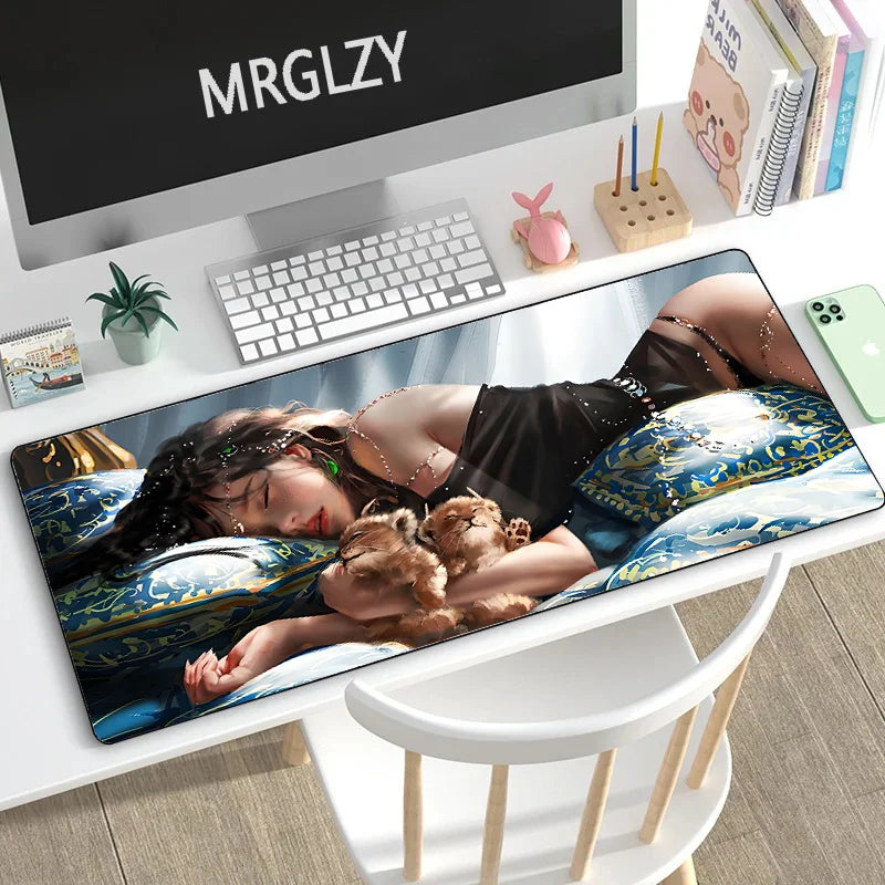 Female office computer