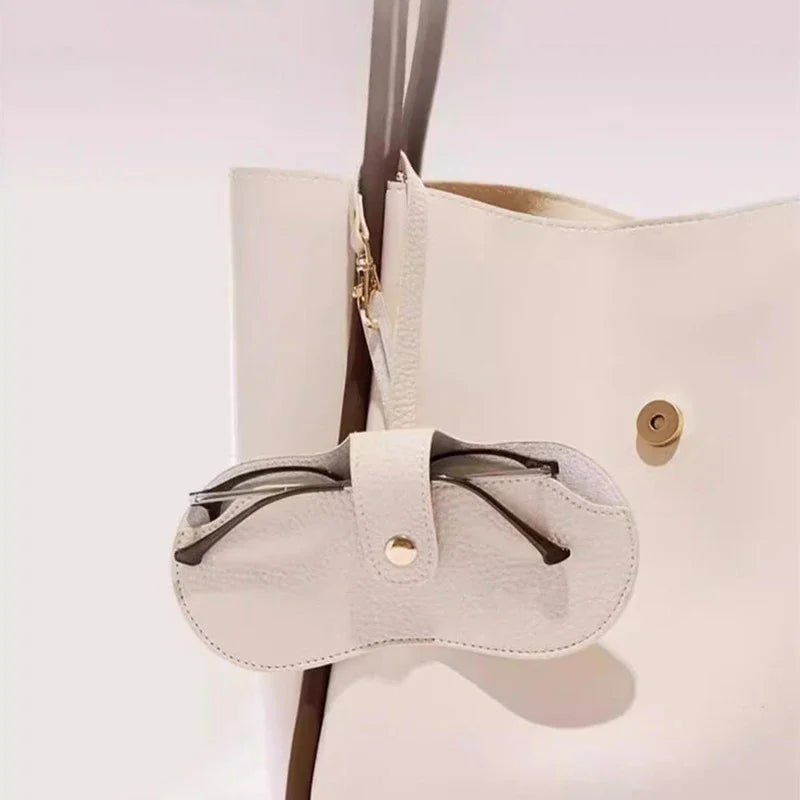 Portable Glasses Bag Soft Leather Sunglasses Pouch Slim Fashion Glasses Case Holder Glasses Organizer Travel Sunglasses Pouch