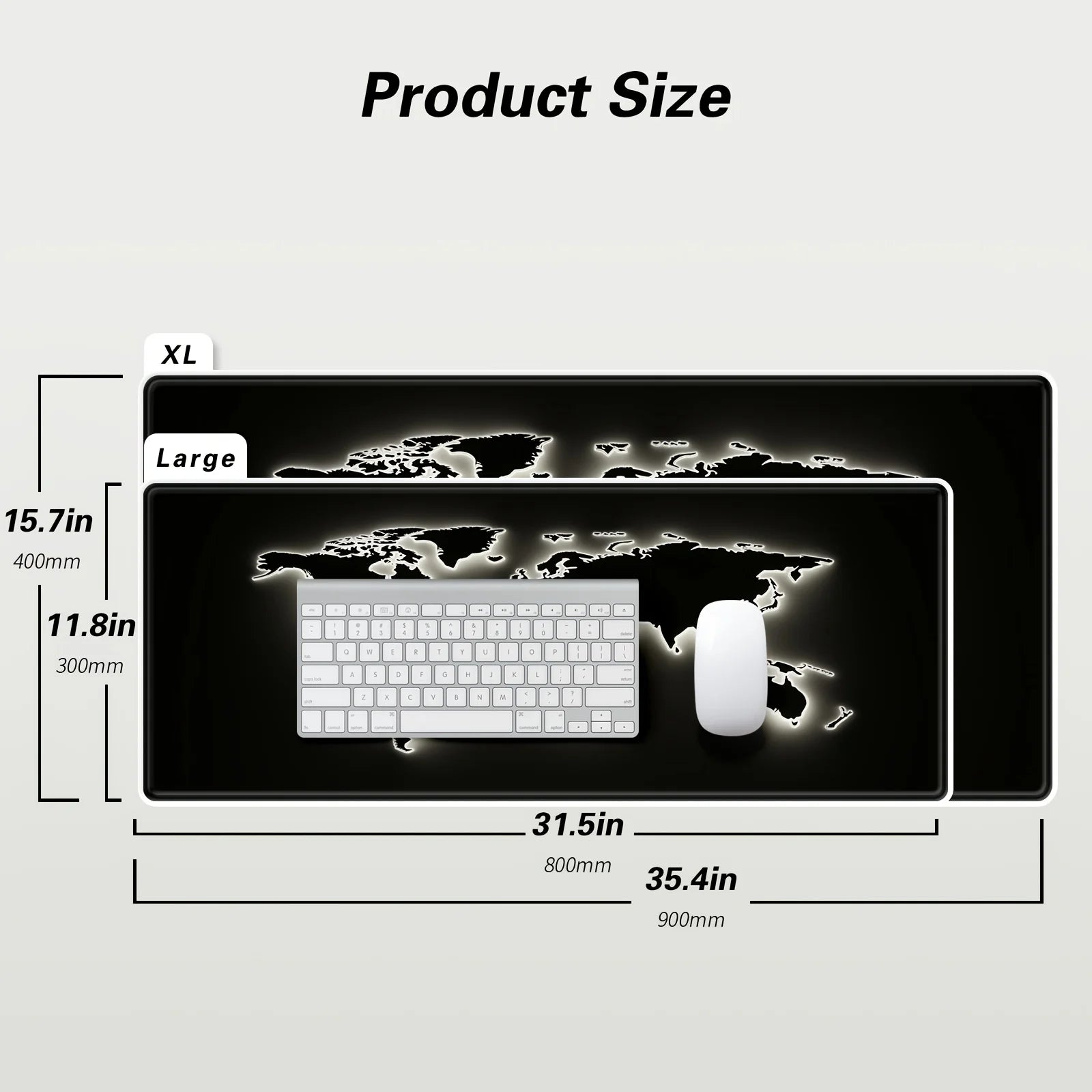 Large Retro Black World Map