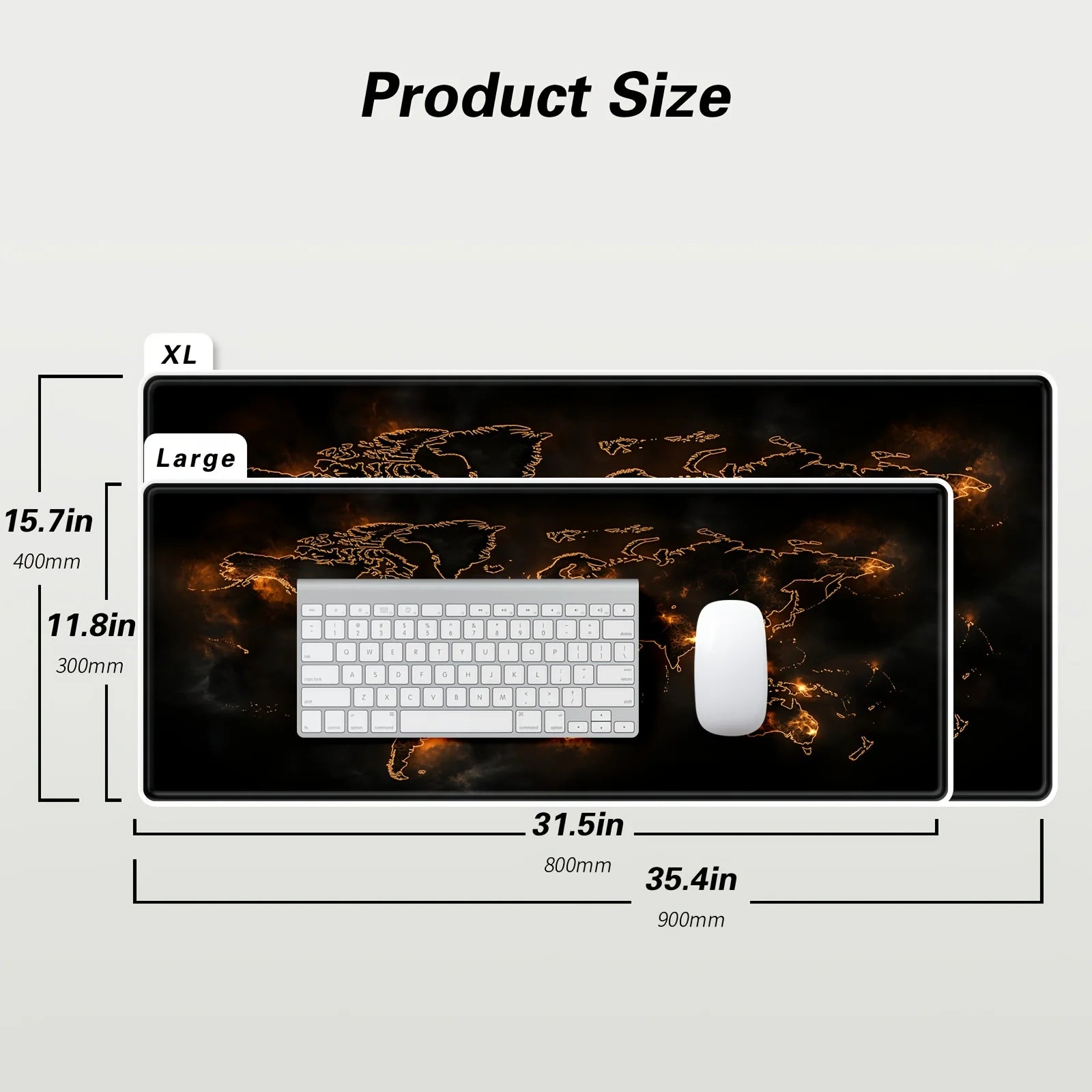Large World Map Mouse Pad