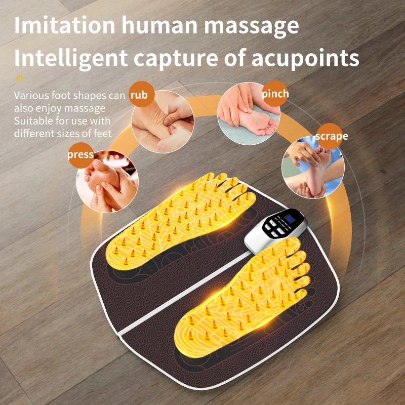 Foot Massager Pad remote control Muscle Stimulation Improves Blood Circulation Acupoints massage usb charge home