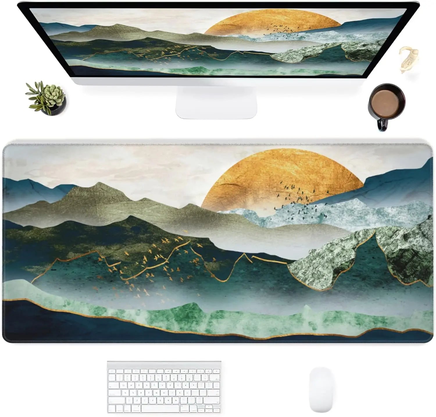 Desk Mat Pattern Black Extended