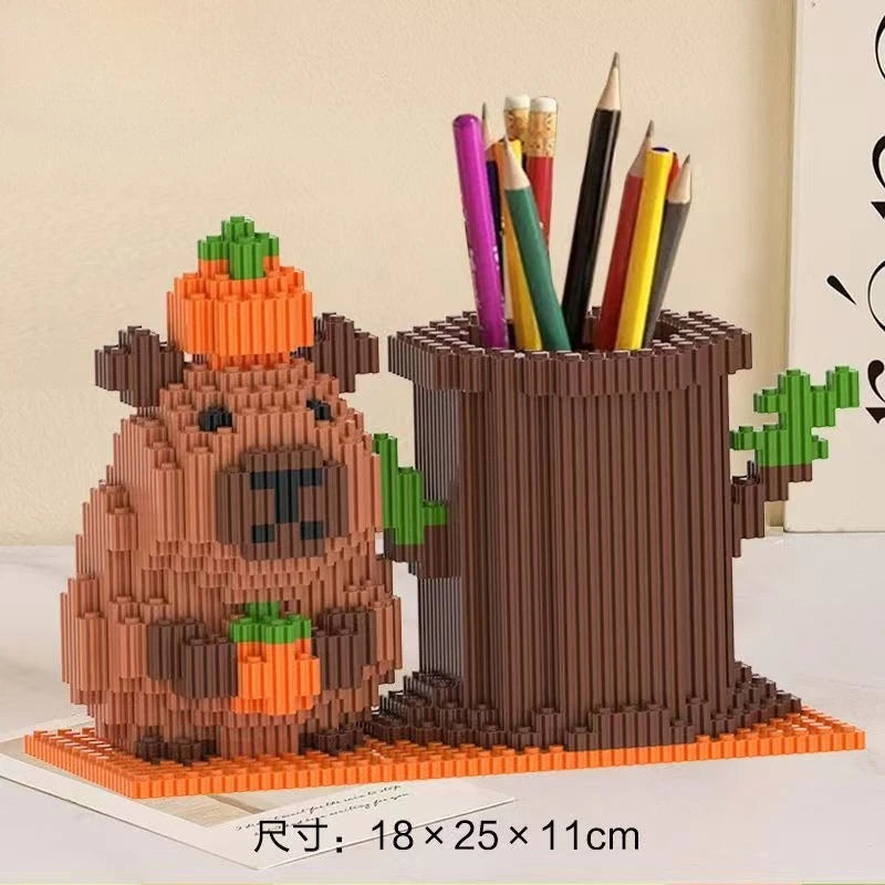 Capybara Building Block Pen Holder Multi-Function