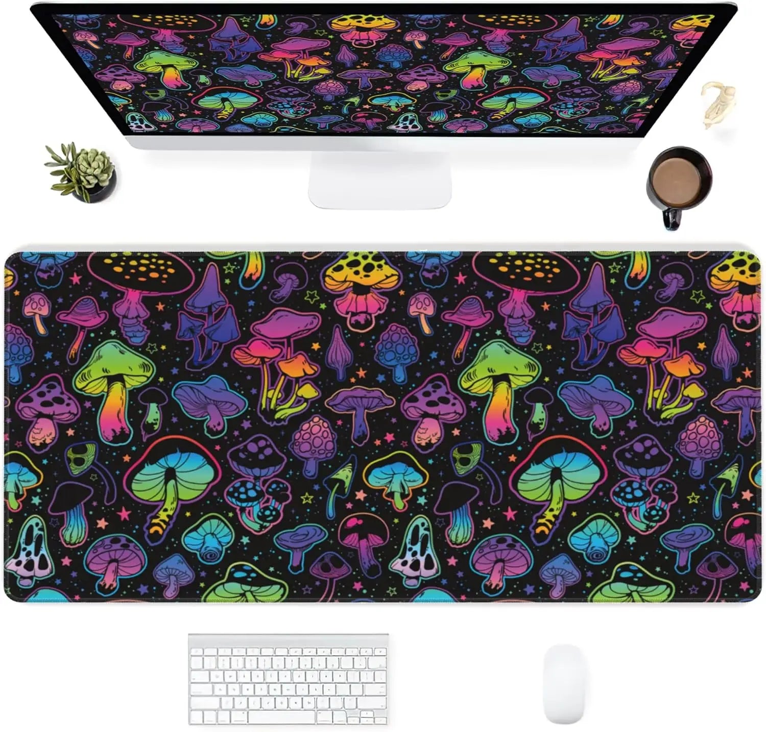 Desk Mat Pattern Black Extended
