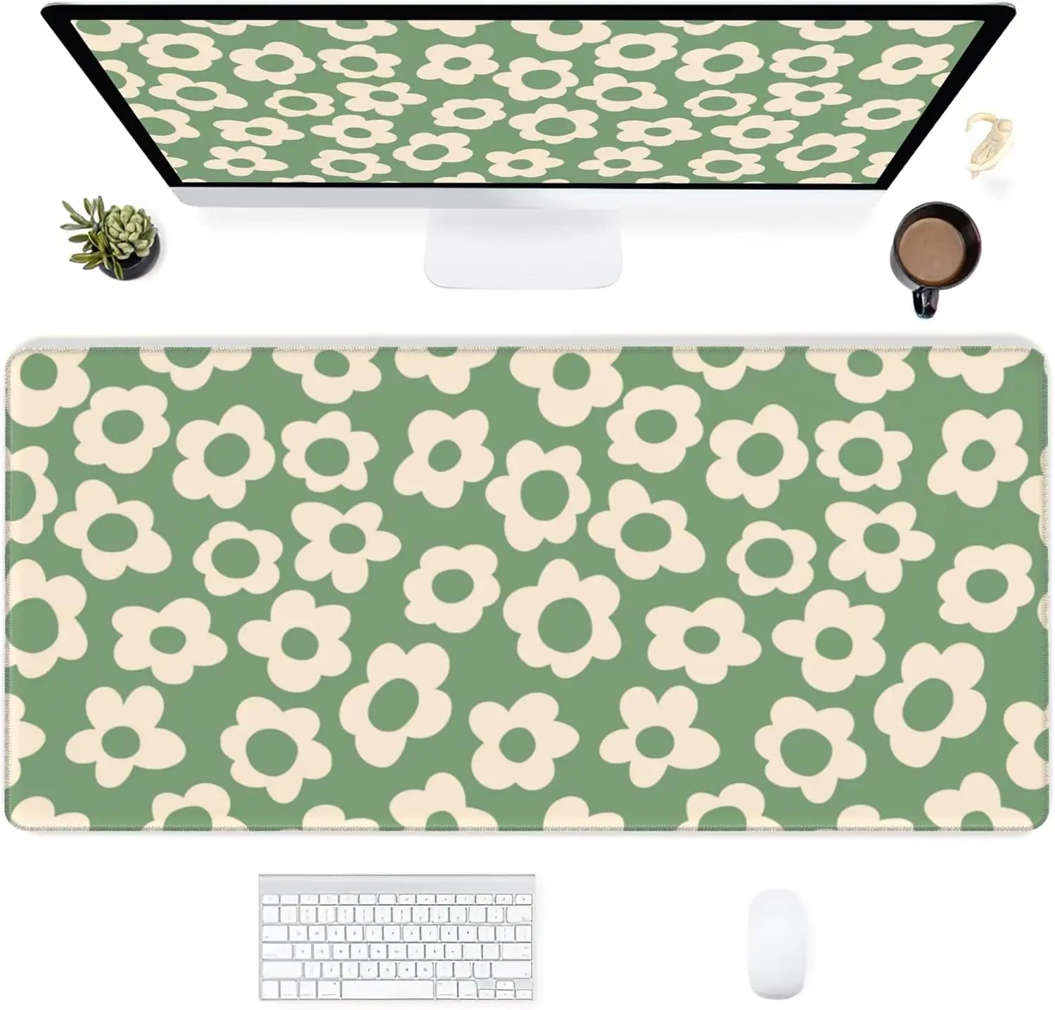 Desk Mat Pattern Black Extended