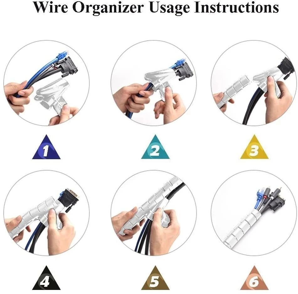 2M/1M Flexible Spiral Cable Wire Protector Cable Organizer