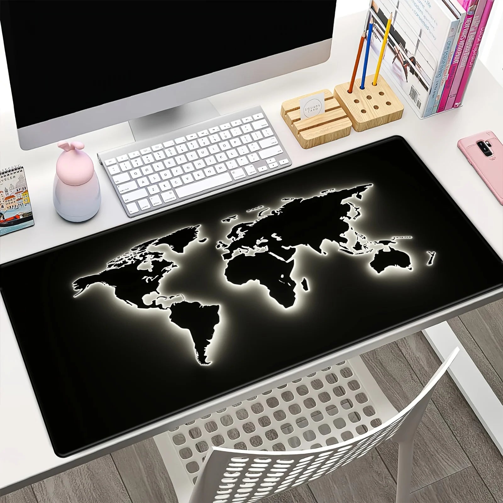 Large Retro Black World Map