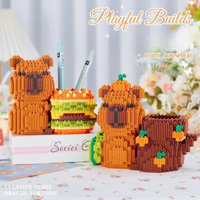 Capybara Building Block Pen Holder Multi-Function