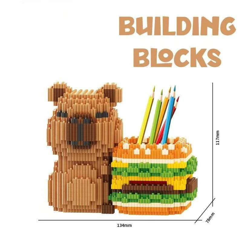 Capybara Building Block Pen Holder Multi-Function