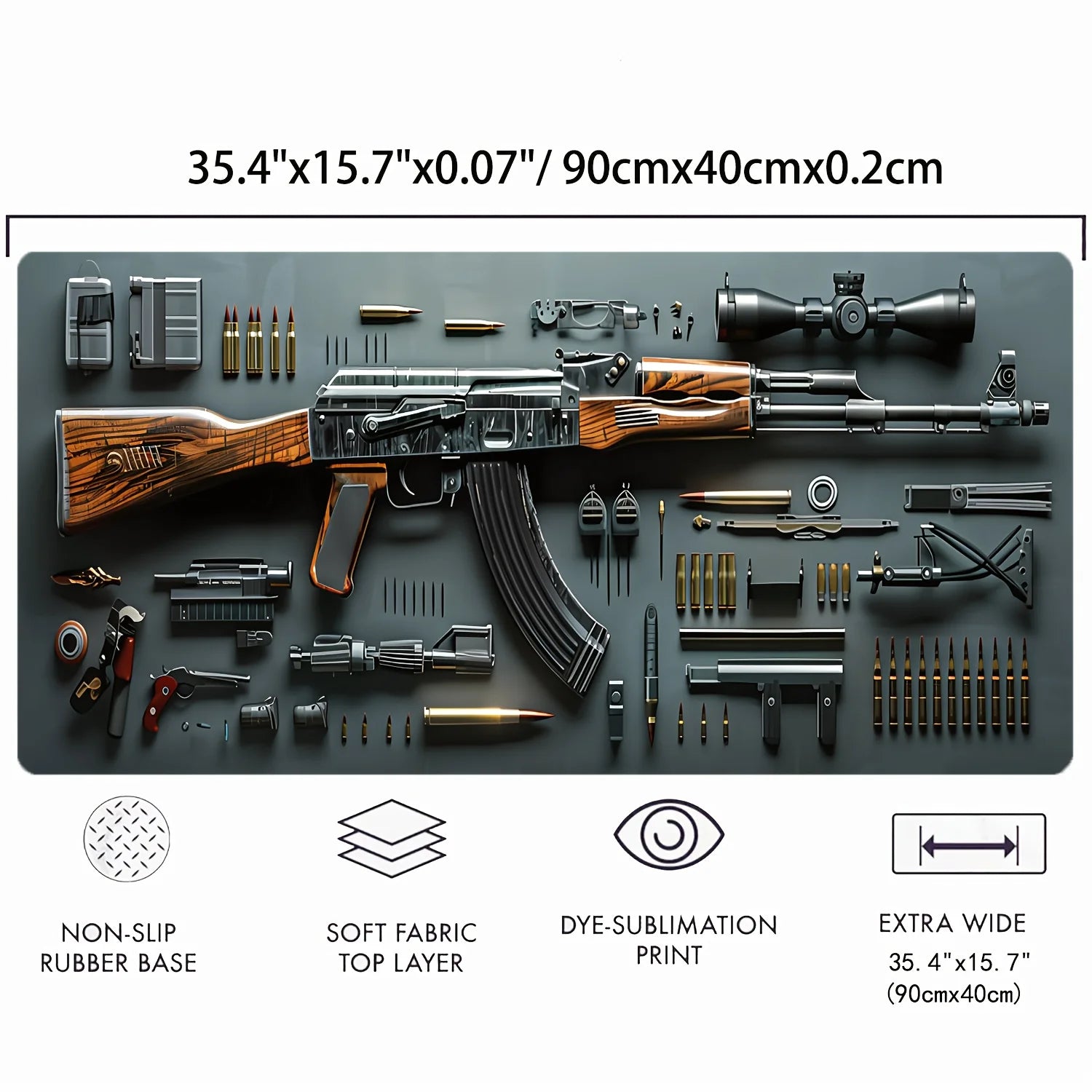 Firearm Design Mouse Pad Gaming