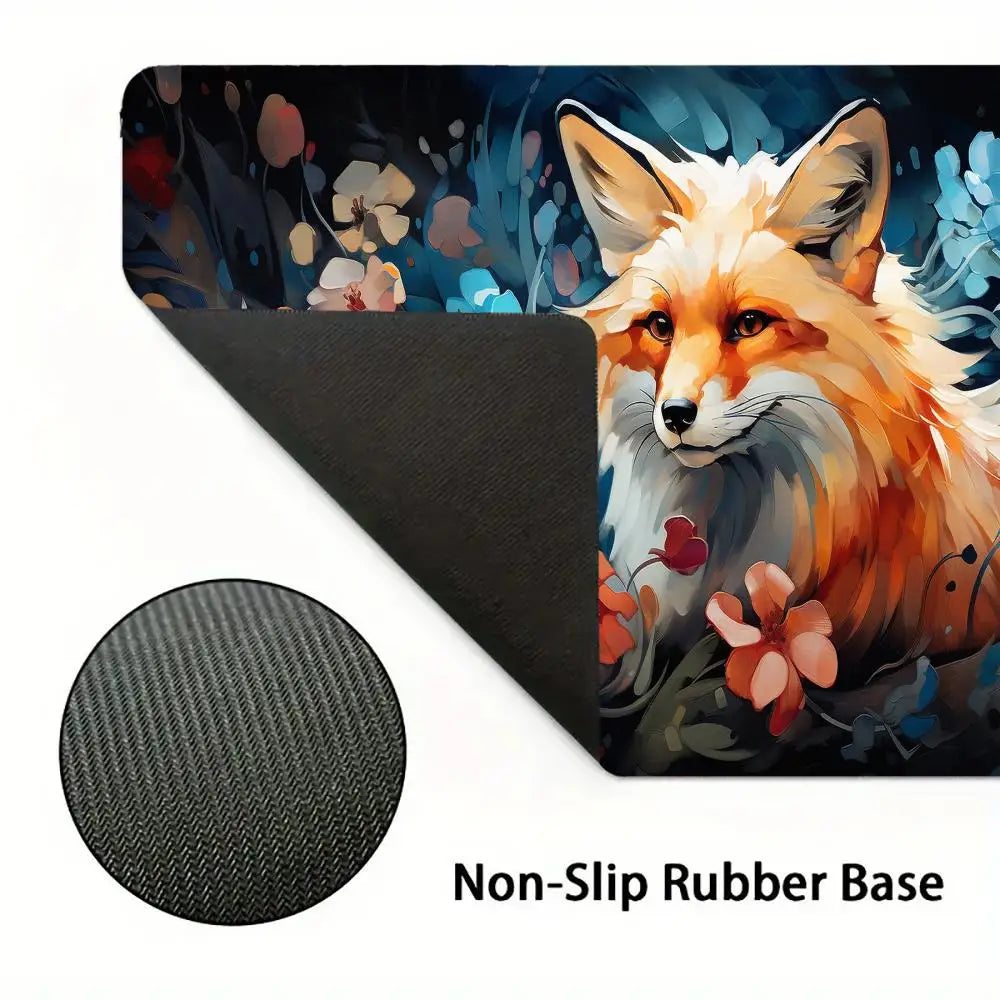 Flowers fox Mouse Pad Large MousePad