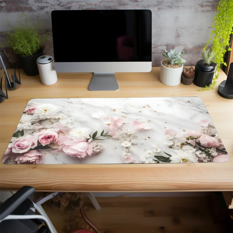 Flowers White Marble