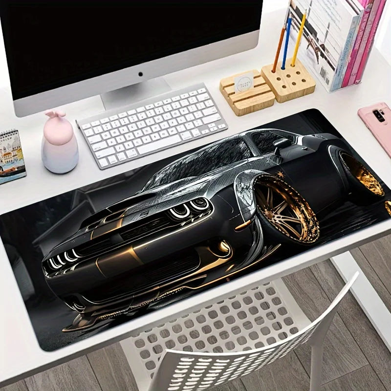 Sleek Golden Gray Sports Car