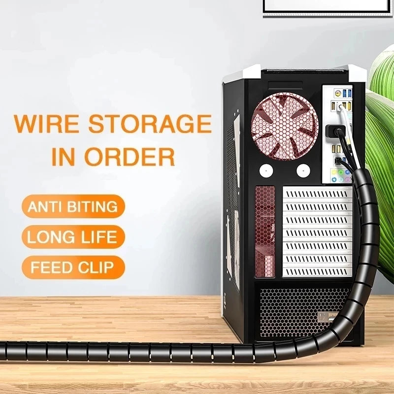 2M/1M Flexible Spiral Cable Wire Protector Cable Organizer