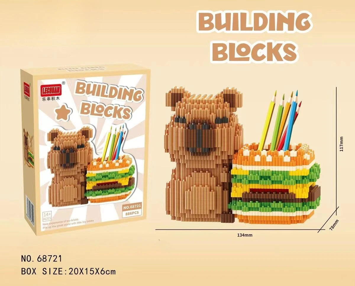 Capybara Building Block Pen Holder Multi-Function
