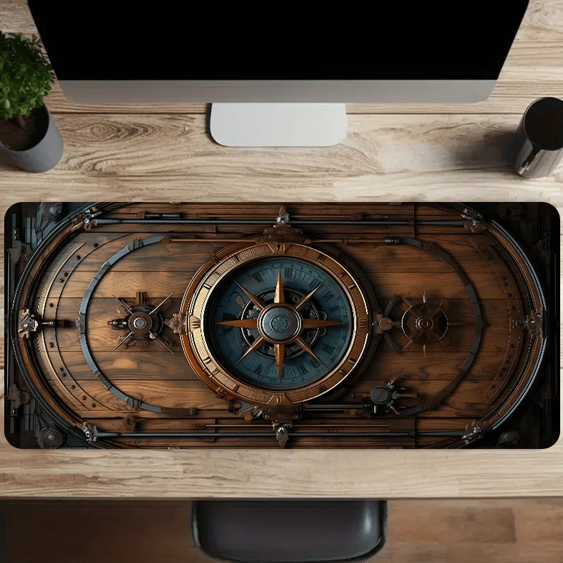 Vintage Steampunk Compass Design Mouse Pad