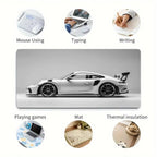 White Sports car Mouse Pad