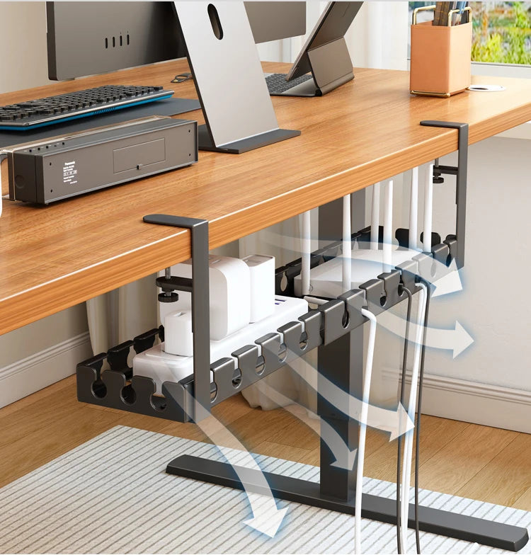 Under Desk Cable Management Tray,Extendable Sturdy Steel