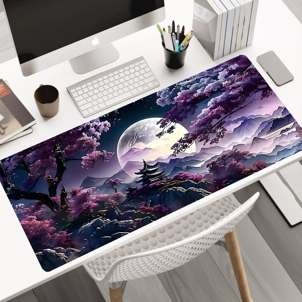 Purple mountain moon Mouse Pad