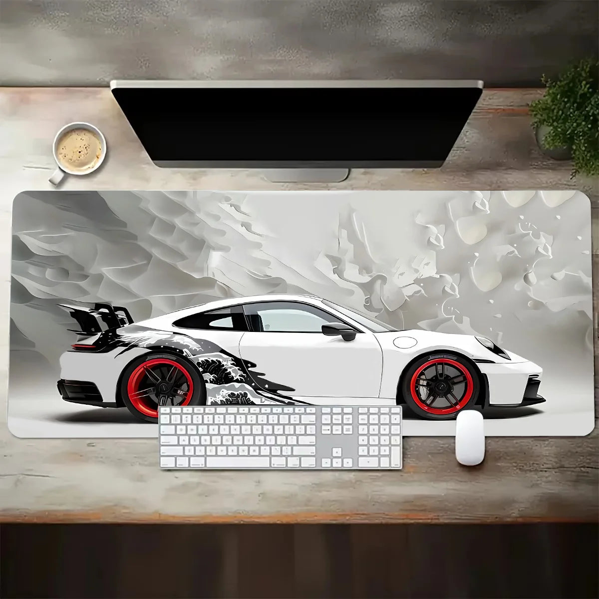 Large White Sports Car Design
