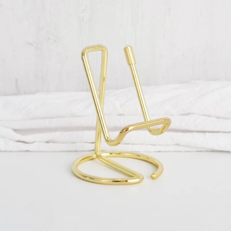 Cute Card Holder Gold Metal Paper