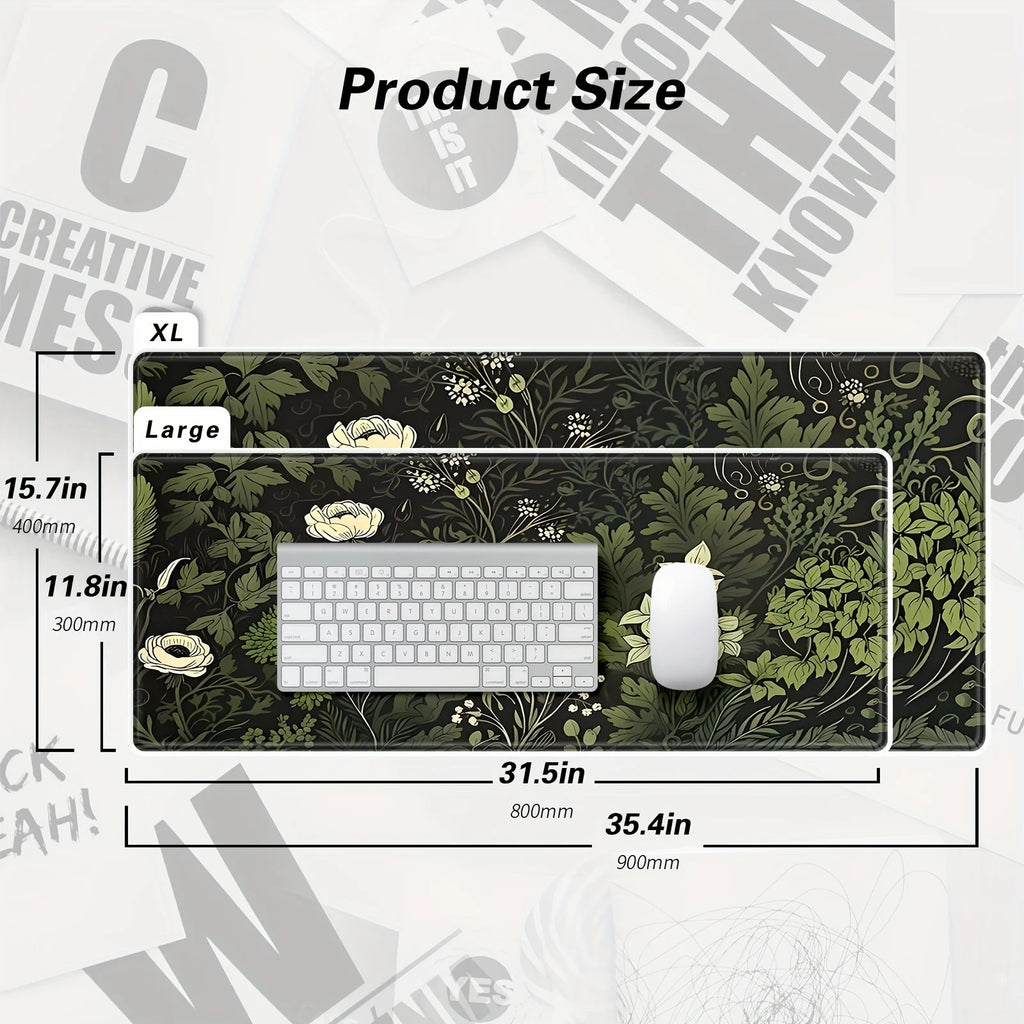Botanical Green Floral Plant Mouse