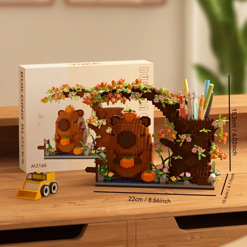 Capybara Building Block Pen Holder Multi-Function
