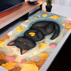 Cartoon Black Cat Art Desk