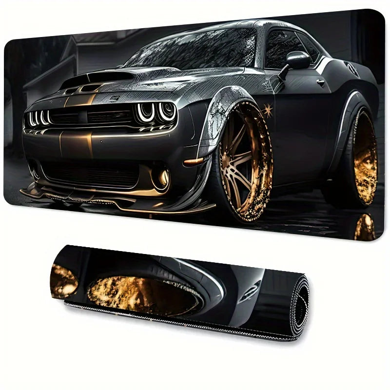 Sleek Golden Gray Sports Car