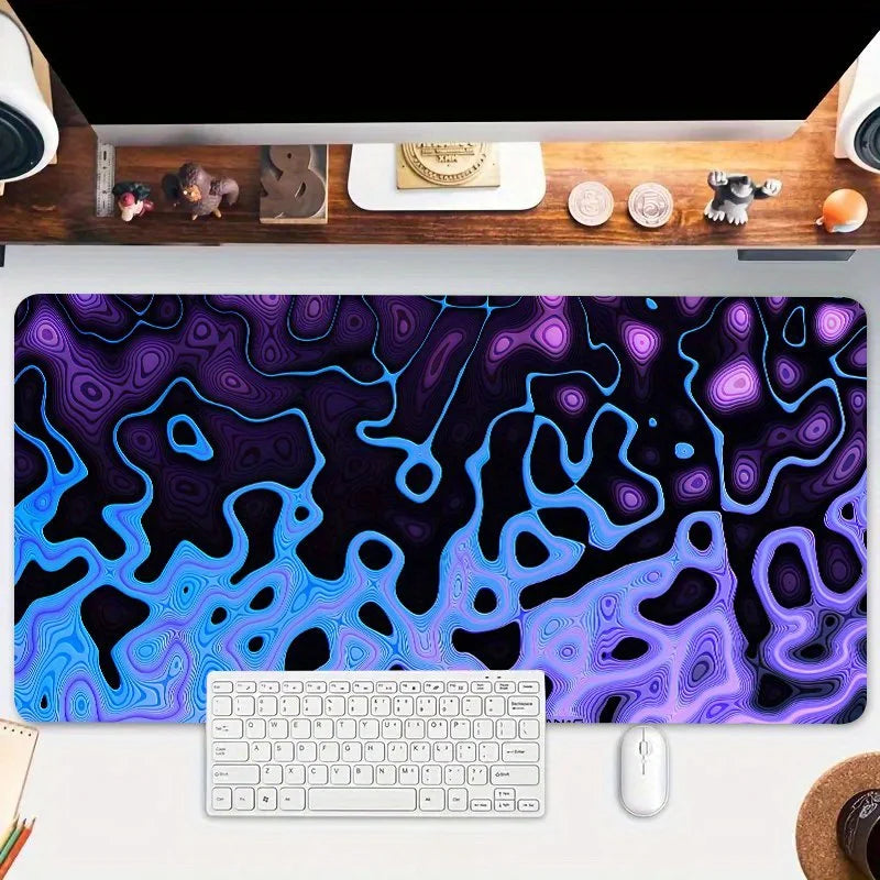 Topographic Abstract Fluid Line Mouse Pad