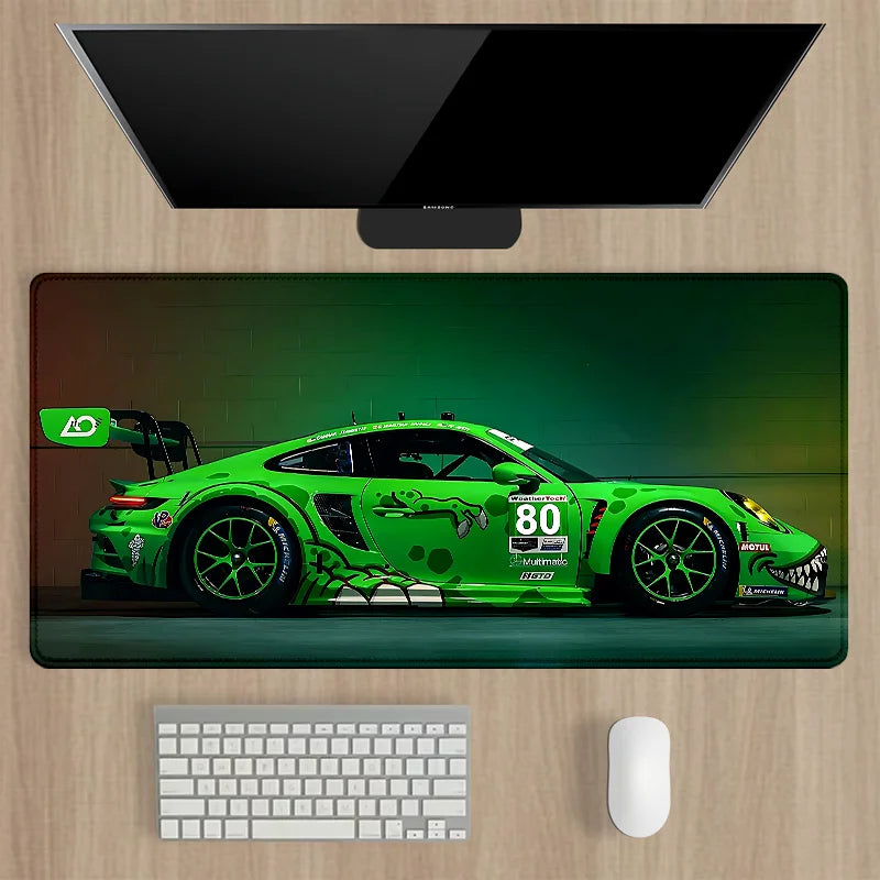 Green Racing Porsche Car