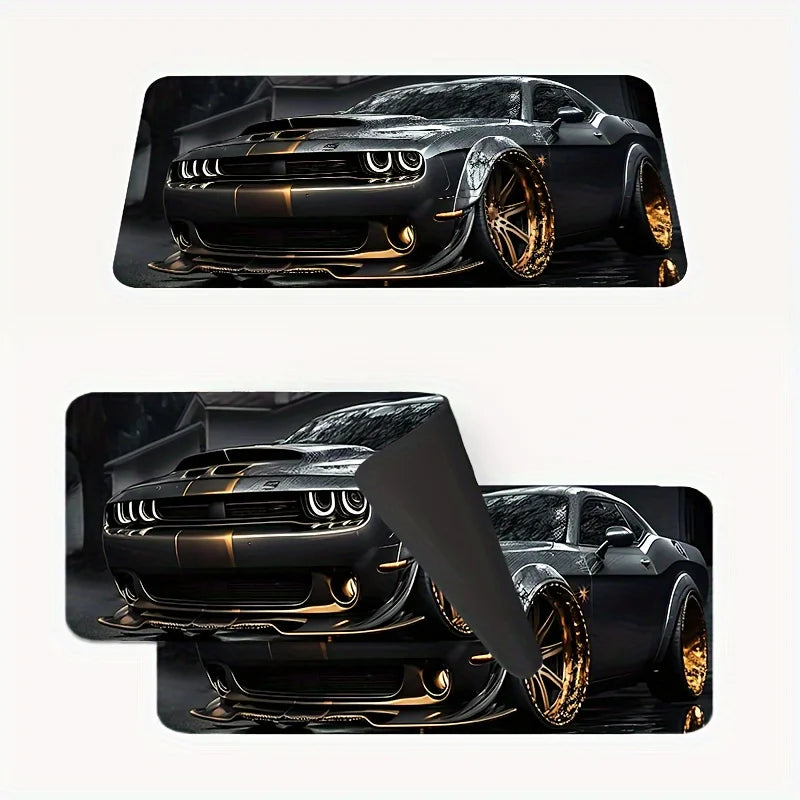 Sleek Golden Gray Sports Car