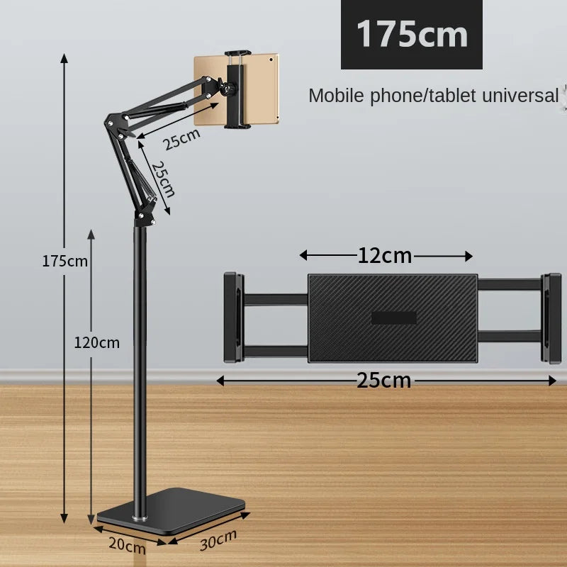 Metal Carbon Steel Flexible Arm Floor Tablet holder stand - Bed Stand For Lying Down Support Cell Phone IPad Bracket Grip