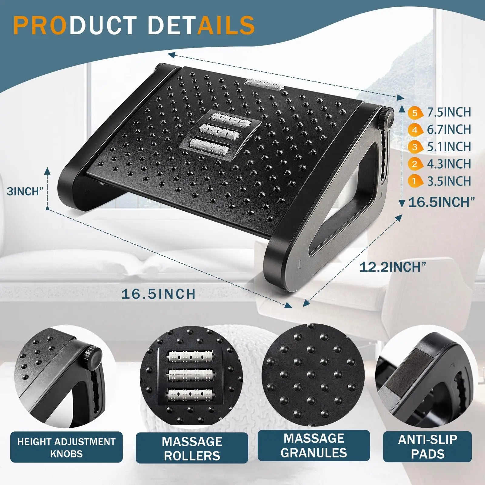 Under Desk Footrest Ergonomic