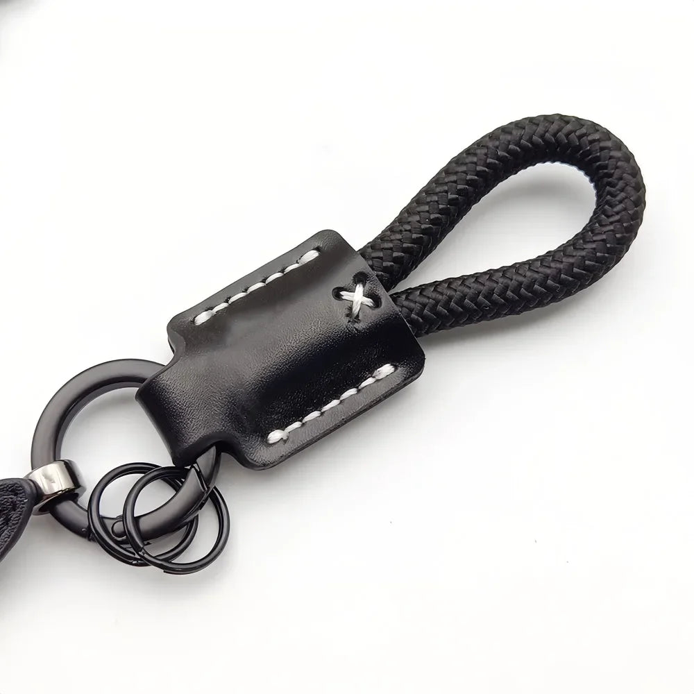 Leather Lanyard Keychain Creative Method Fighting Dog Puppies Custom Text Logo Animal Bag Pendant High-end Car Keyring Gift
