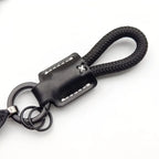 Leather Lanyard Keychain Creative Method Fighting Dog Puppies Custom Text Logo Animal Bag Pendant High-end Car Keyring Gift