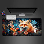 Flowers fox Mouse Pad Large MousePad