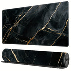 Black marble stripe Desk Mat Modern Abstract