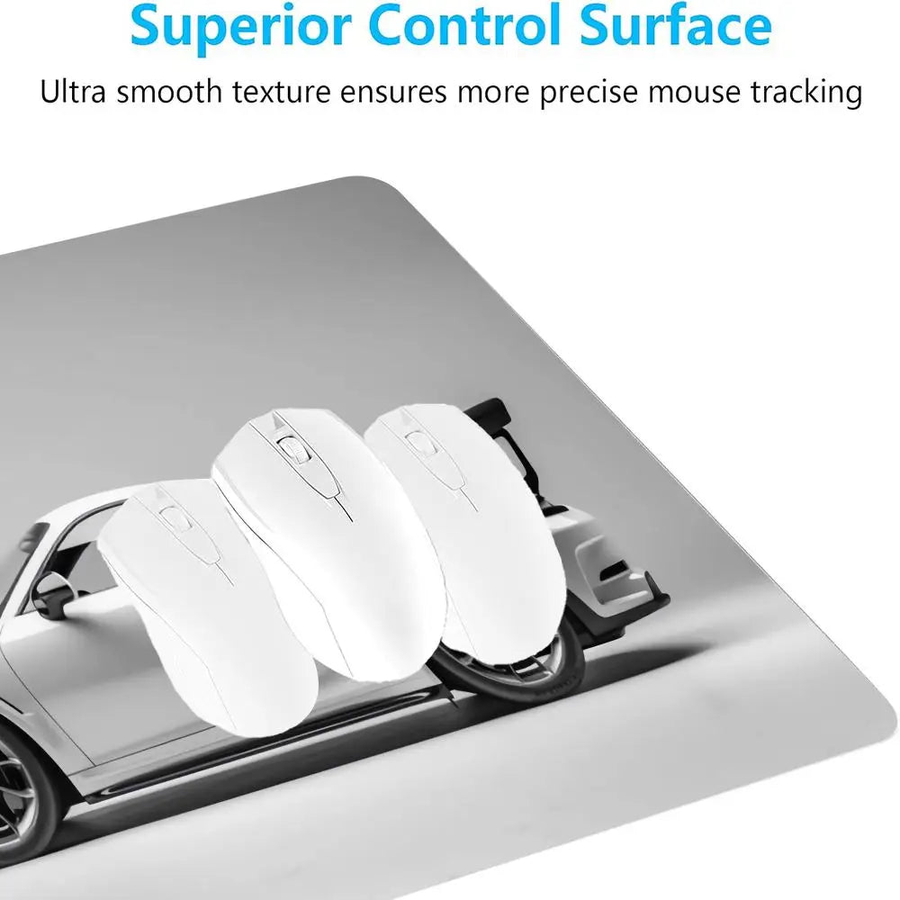 White Sports car Mouse Pad