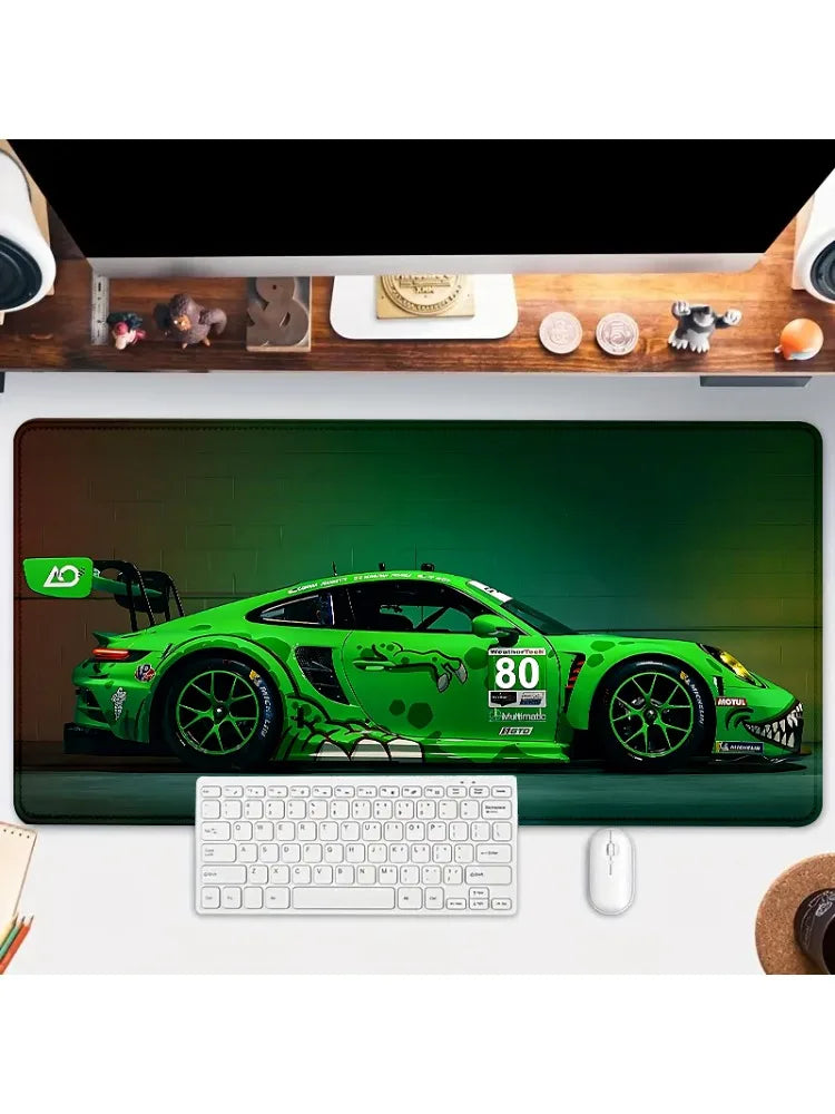 Green Racing Porsche Car