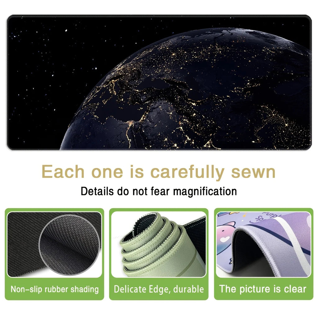 Mouse Pad Star Lighting Earth Computer