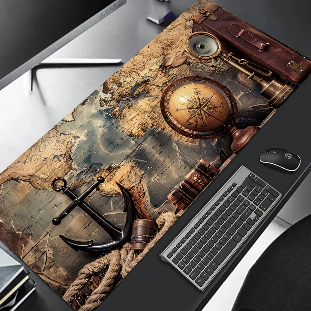 Vintage Steampunk Compass Design Mouse Pad