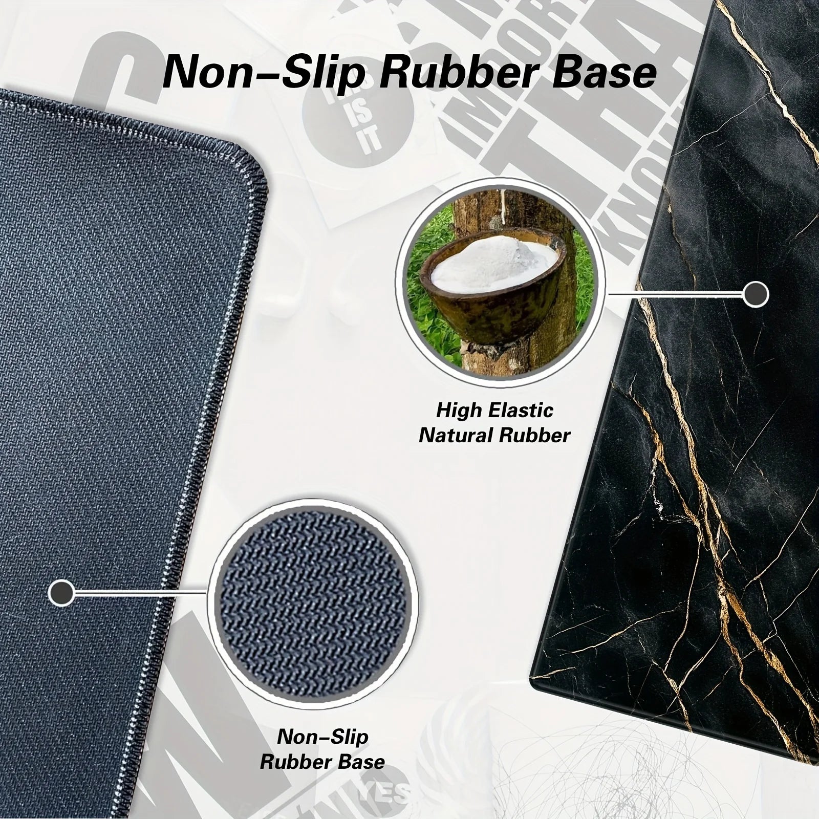 Black marble stripe Desk Mat Modern Abstract