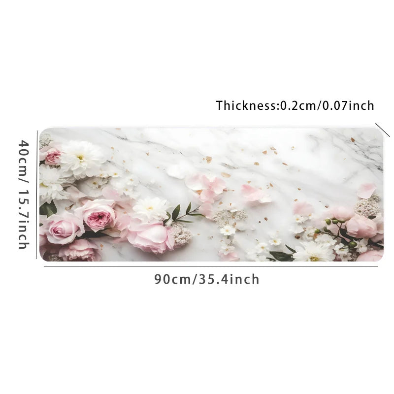 Flowers White Marble