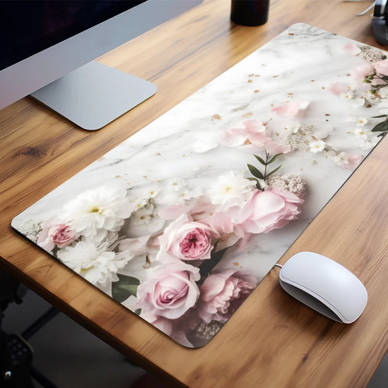 Flowers White Marble