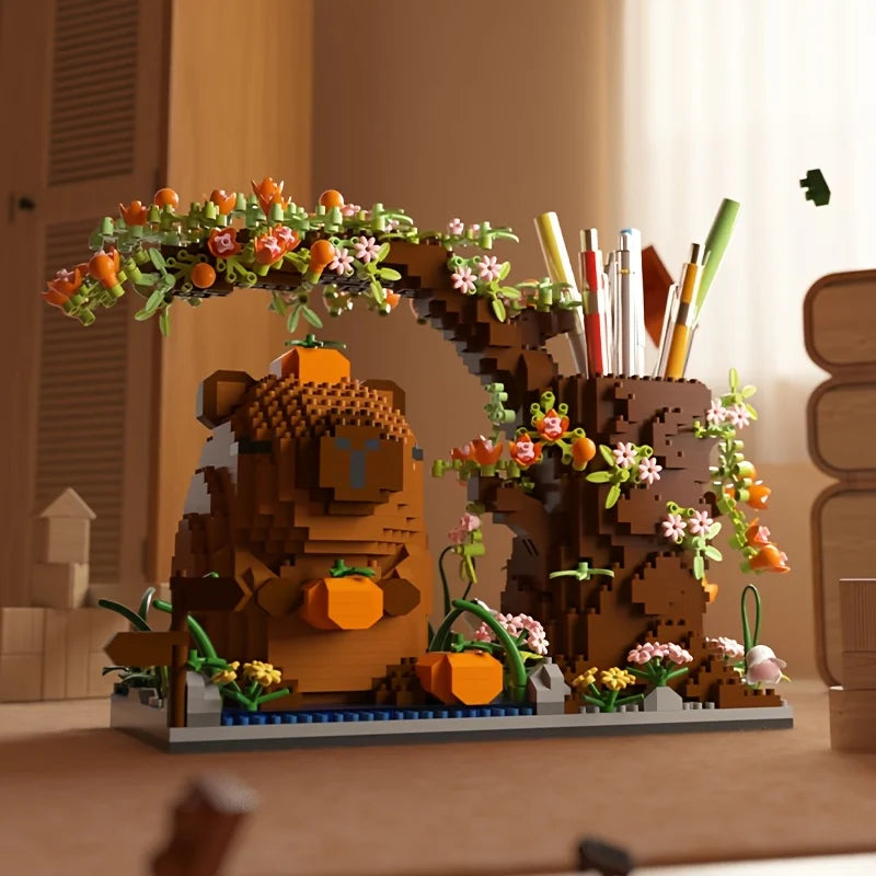 Capybara Building Block Pen Holder Multi-Function