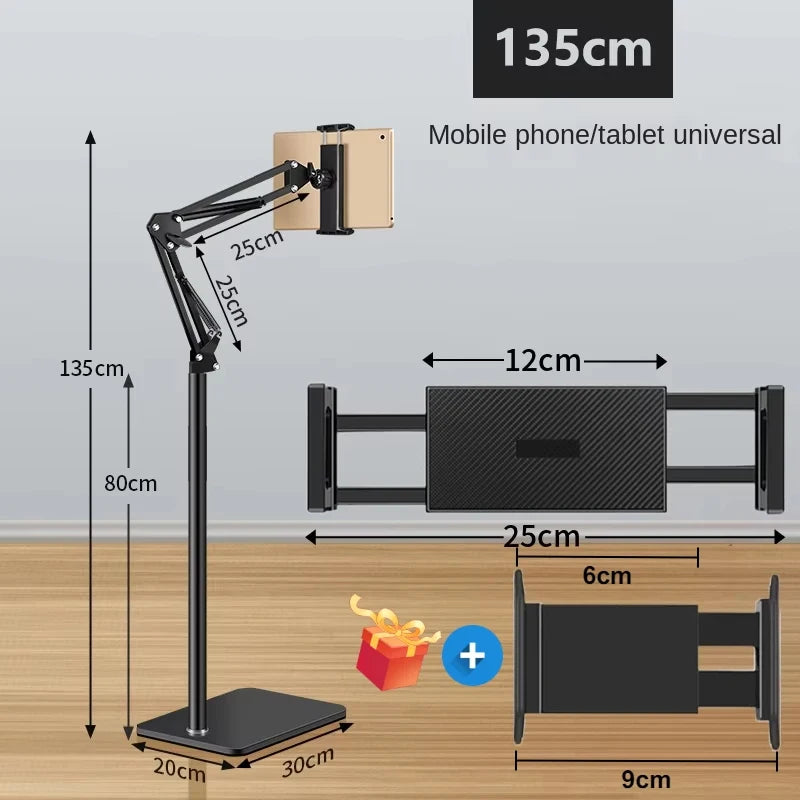 Metal Carbon Steel Flexible Arm Floor Tablet holder stand - Bed Stand For Lying Down Support Cell Phone IPad Bracket Grip
